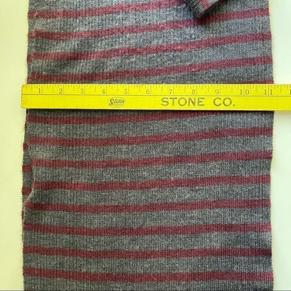 Gap‎ Maroon and Gray Striped Scarf - 60" - Picture 2 of 3